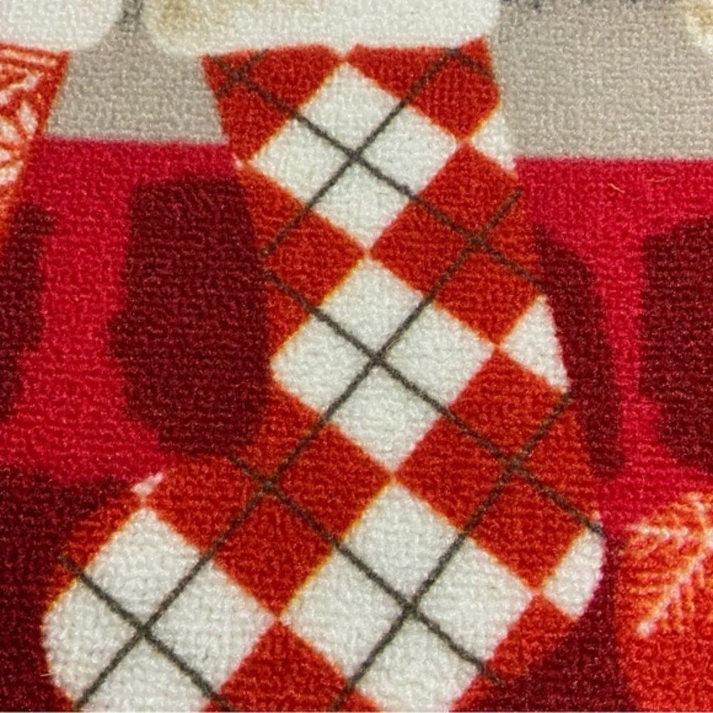 Simply Holiday Rug Christmas Greetings Accent Scatter Mat Red White 17.5 X 28 - Picture 6 of 16